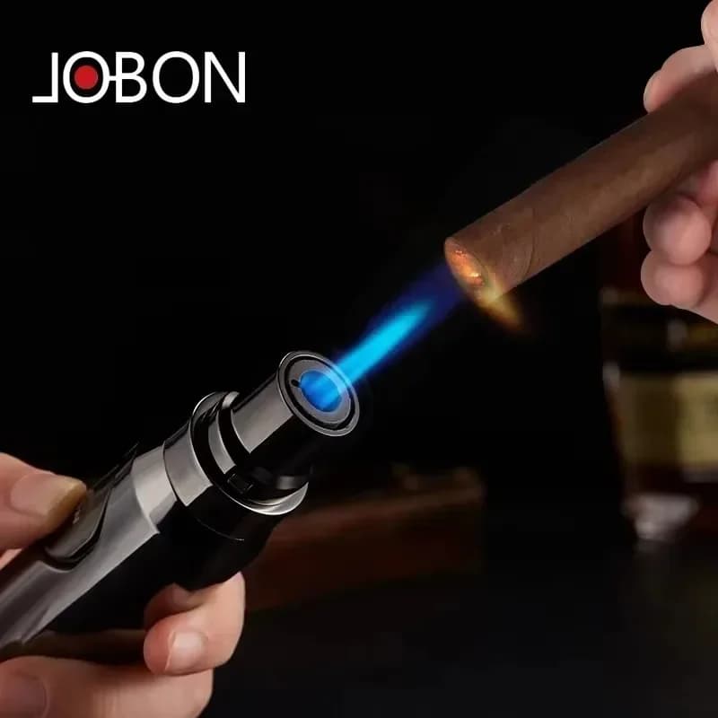 JOBON Metal Bullet-Shaped Windproof Butane Lighter with Jet Flame - Ideal Cigar Smoking Accessory & Men's Gifts BBQ - image 3