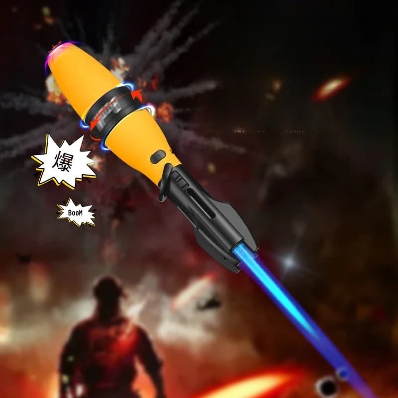 New Rocker Arm Large Flame Shell Outdoor Spray Gun Lighter Windproof Rotatable Pressure Reducing Safety Lock Cigar Lighter - image 5