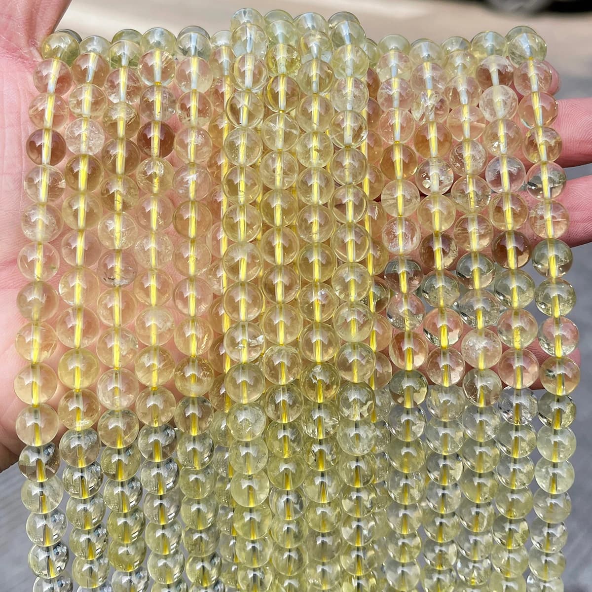 Natural Stone Brazil Citrine Bead Round Loose Spacer Rutilated Quartz Bead for Jewelry Making DIY Bracelet Necklace Accessory - image 5