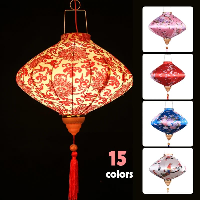 12/14 Inch Chinese Silk Lantern Retro Traditional Japanese Vietnam Lantern Balcony Party Spring Festival Wedding Hanging Decor - image 4