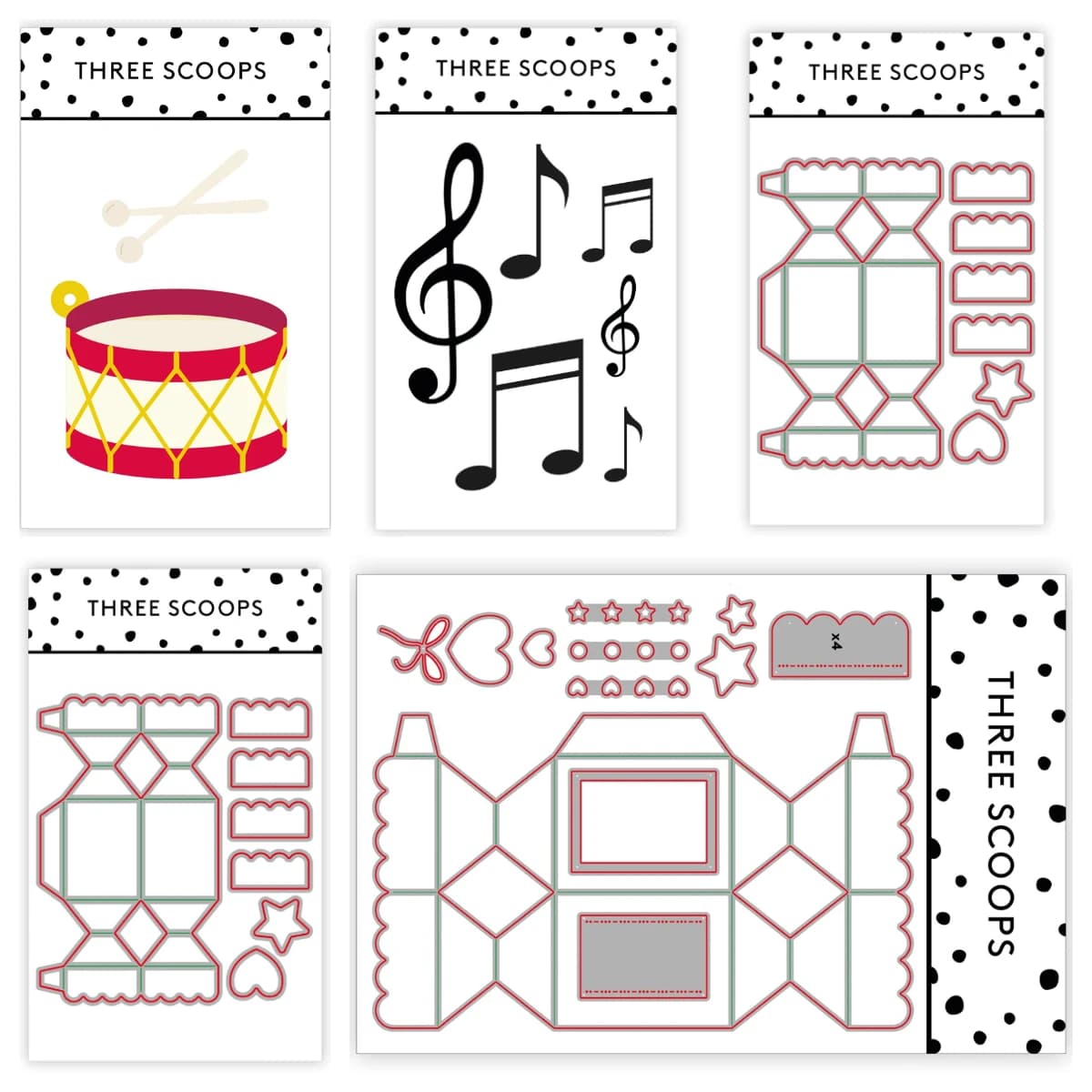 2025 New Lille Stor Bangs Drum Node Die Metal Cutting Dies DIY Scrapbooking Holiday Gift Die Embossing Christmas Card Die Stamps