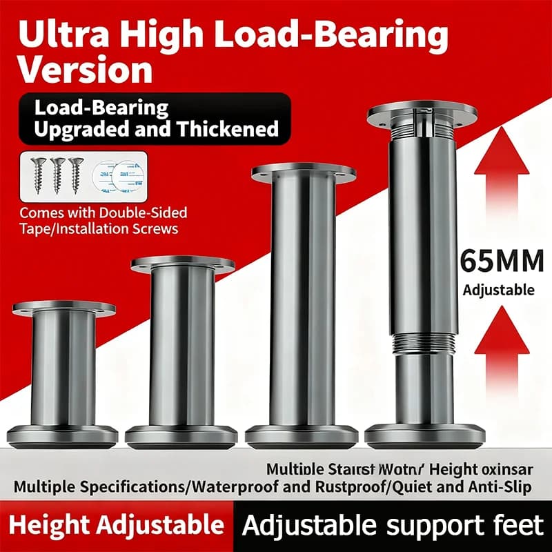 2PCS Thickened aluminum alloy table legs Scalable replacement support Furniture leg hardware accessories for wardrobes cabinets