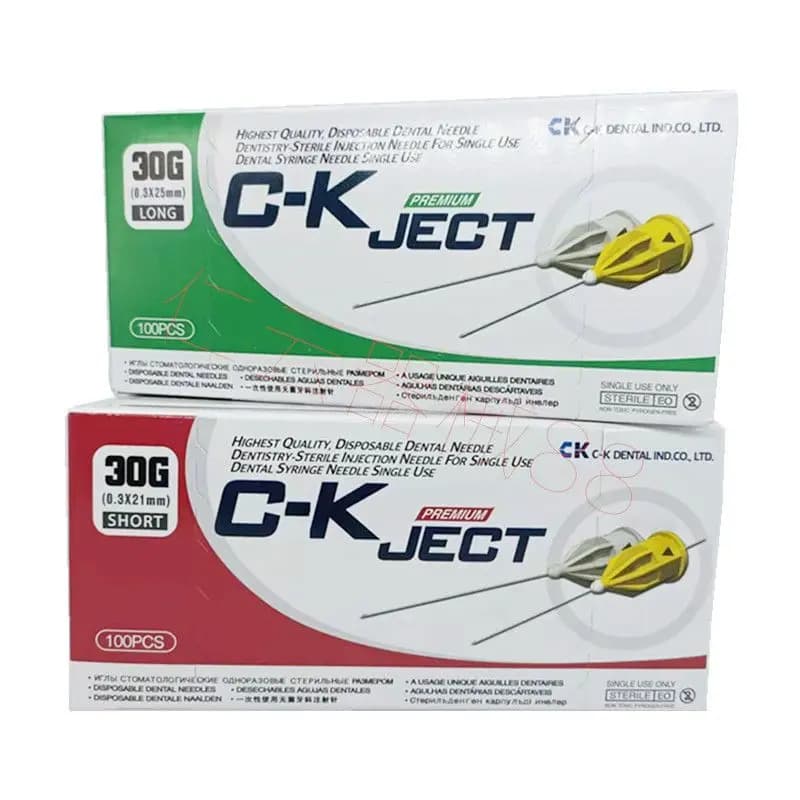 100Pcs Syringe Needle Dental Anesthesia Materials Disposable Needle Syringe Sterile Needle Metric\Inch Dental Materials