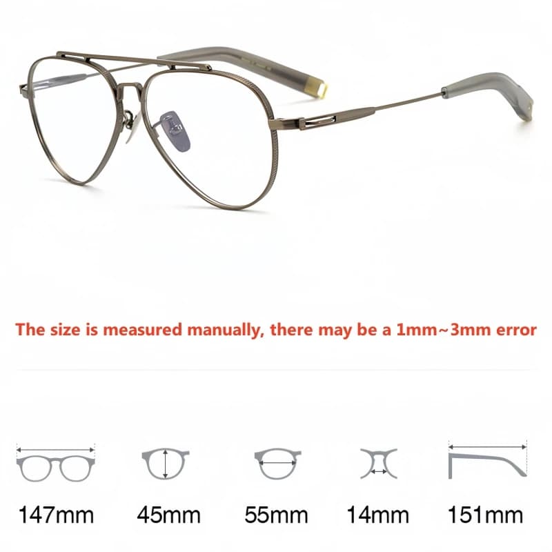 TFTB High Quality Men's Pilot Glasses Luxury Pure Titanium Eyewear Women Ultra-light Flexible Big Size Eyeglasses Frame LSA101 - image 3