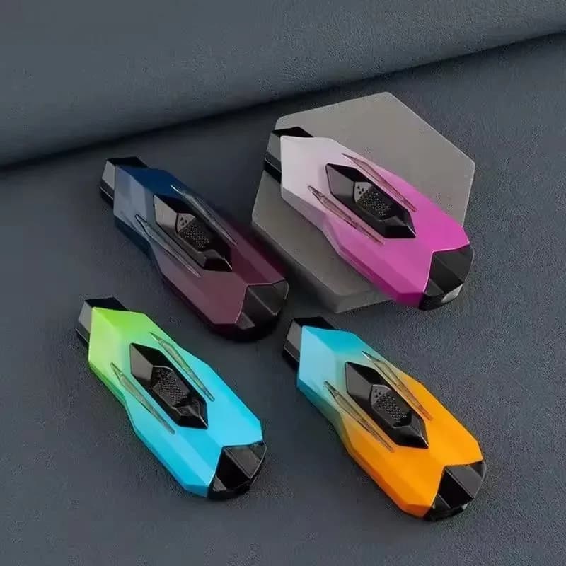 Silent Transparent Oil Tank Inflatable Lighter Windproof Jet Blue Flame Silent Portable Outdoor Lighter Fashionable Men's Gift