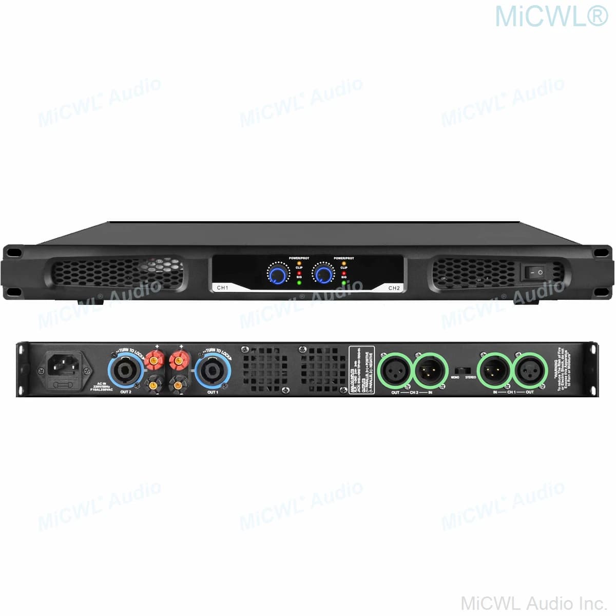 Pro Slim 1U Light Weight 2600W 2 Channel Digital Power Amplifier Class D 2000 Watt Stage Karaoke DJ Sound - image 3