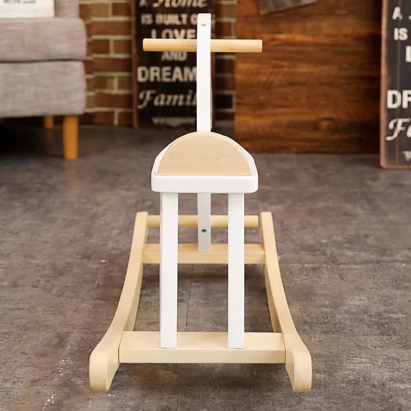 LazyChild Children's Rocking Horse Safety Rocking Horse Nordic Style Pure Wooden Horse for Baby Toy Birthday Gift - image 4
