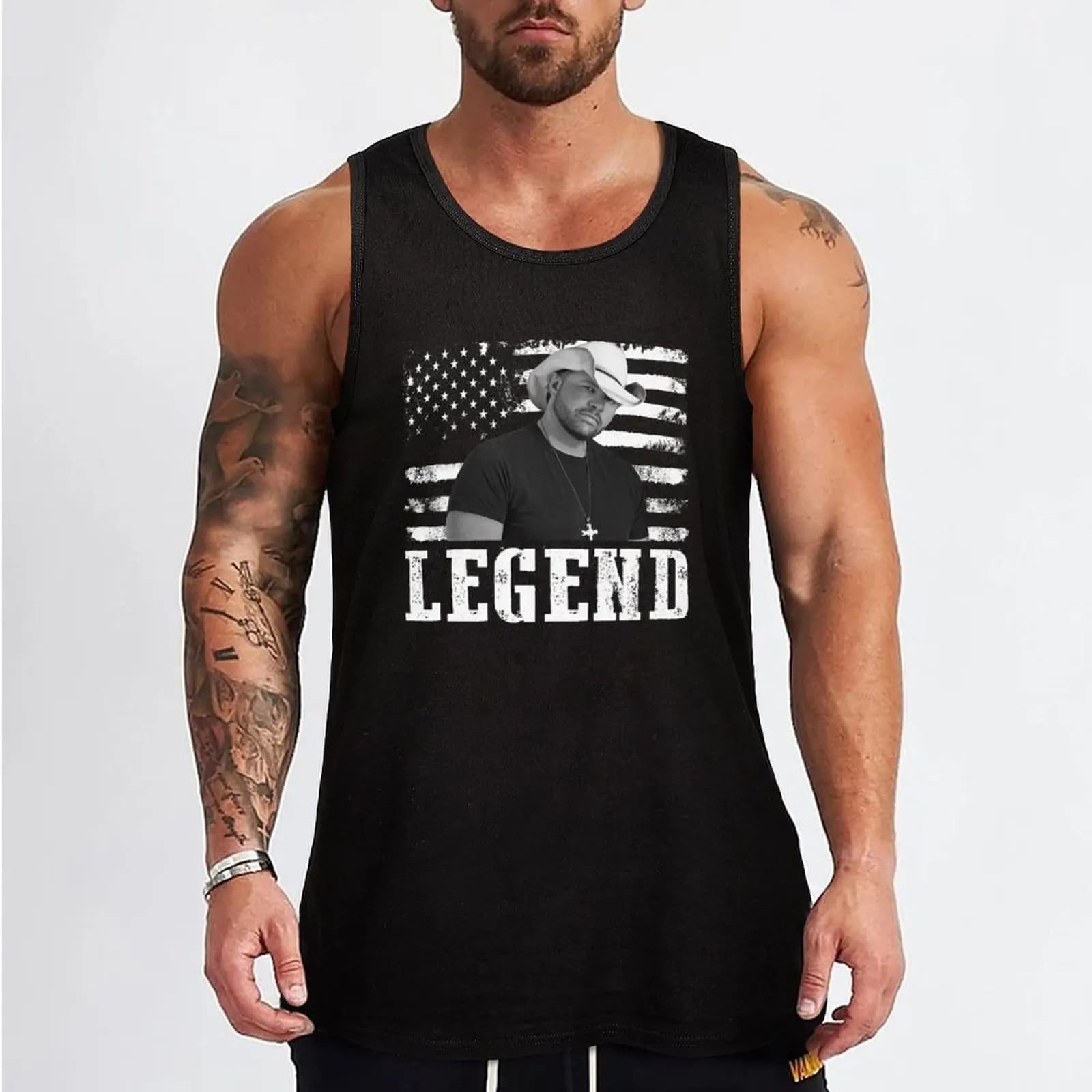 Distressed American Toby Flag Keith Music Legend Tank Top Comfort Basic Tank Top Cotton Sleeveless Daily Shirt - image 3