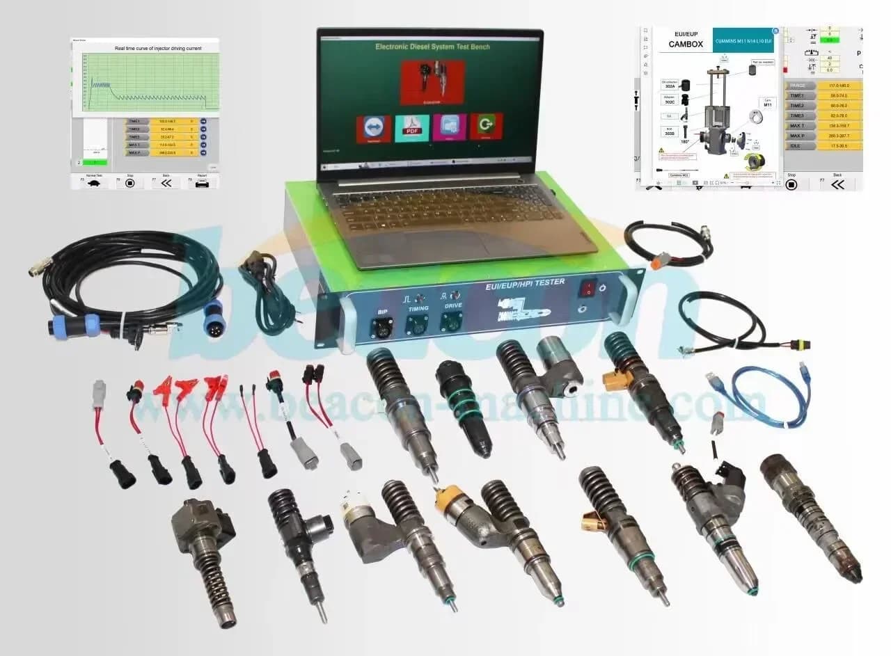 TESTER with cam box Common Rail Injector EUI EUP tester  with PT injector testing fun - image 3