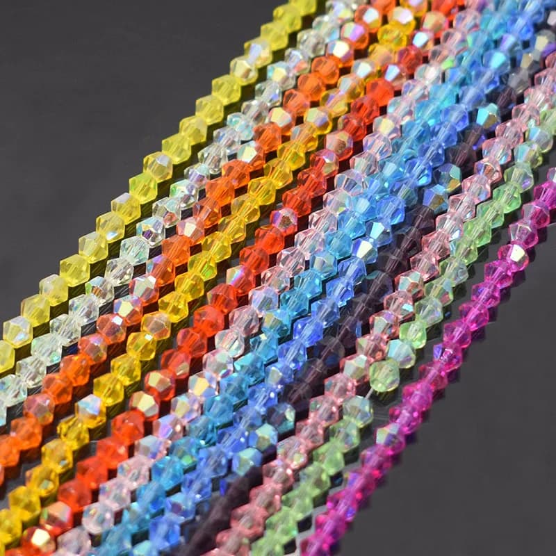 4mm 200pcs/bag  Bicone Crystal Glass Beads Solid Transparent Color Loose Spacer Beads Crystal Beads For Jewelry Making DIY - image 4