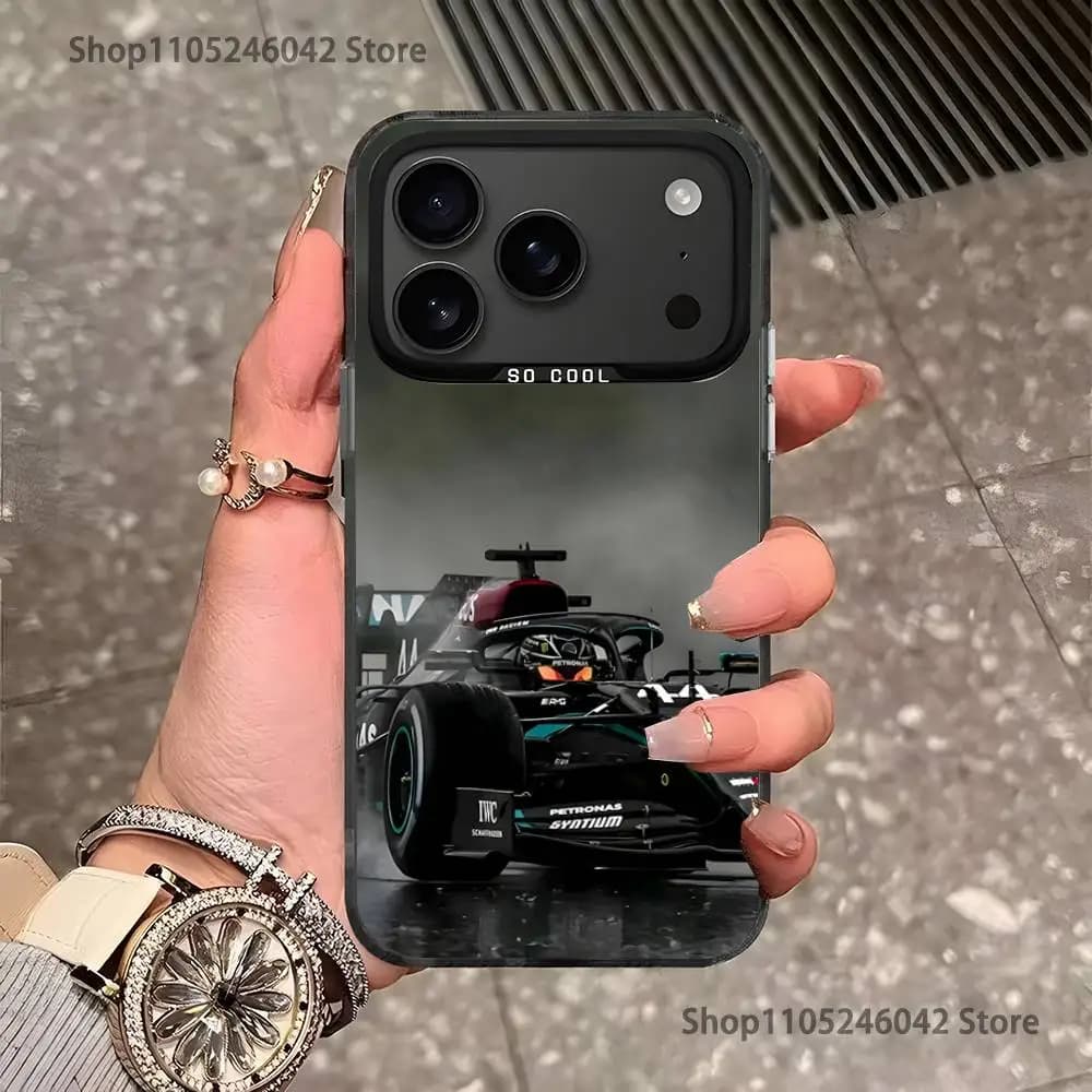 Racing 44 L-Lewis H-Hamilton For iPhone 17,16,15,14,13,12,11,Mini,Pro,E,SE4,XS,MAX Black Candy Matte Cover - image 5