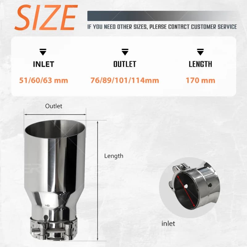 1 PC ER Universal Car Accessories Stainless Exhaust Tips Auto Modified Muffler Tail Tip Upgrade Nozzles Single Wall Straight Cut - image 3