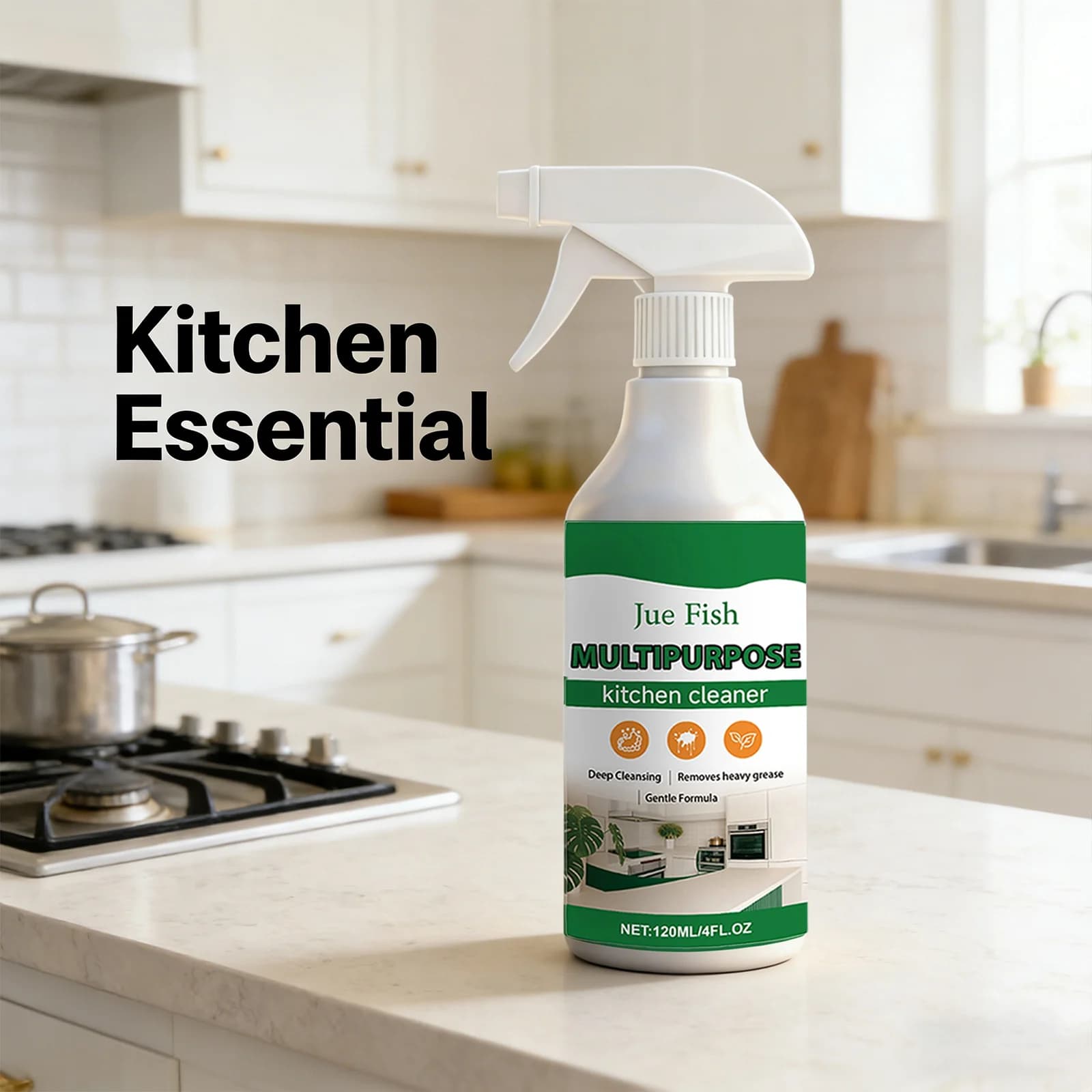Jue-Fish Multi Purpose Kitchen Cleaner Deep Cleaning Range Hood Remove Heavy Grease Gentle Formula Powerful Stove Cleaning Spray - image 6