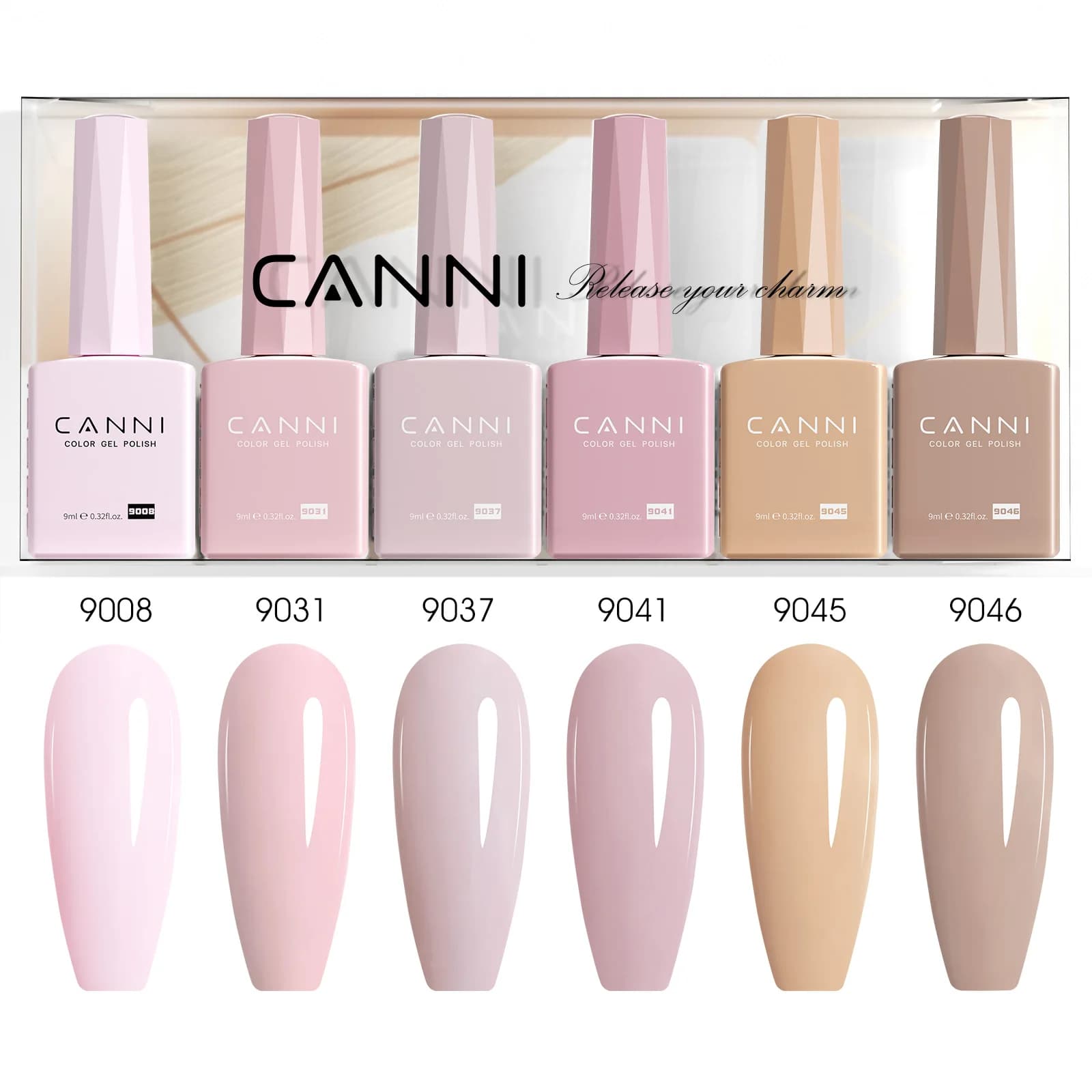 9ml*6pcs CANNI TPO FREE Nail Gel Polish Kit Nude Pink Color Soak Off UV LED Gel Semi Permanent Long Lasting Manicure DIY Gel Set - image 3