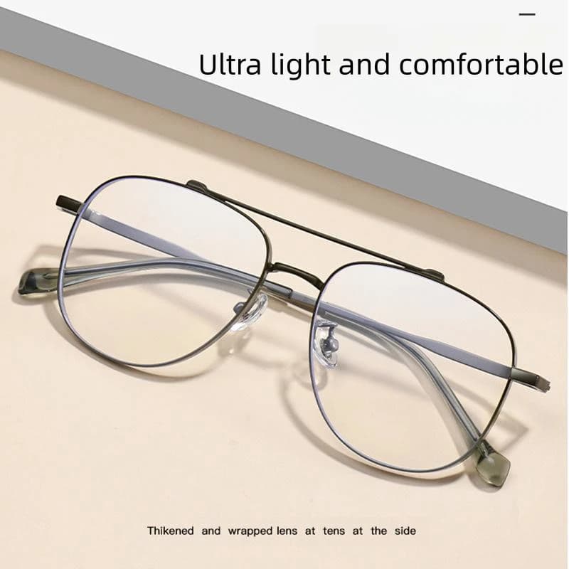 FIRADA Fashion Aviator Glasses Retro Double Beam Pure Titanium Eyeglasses Luxury Prescription Eyewear Frame Men Women 98321JD - image 3
