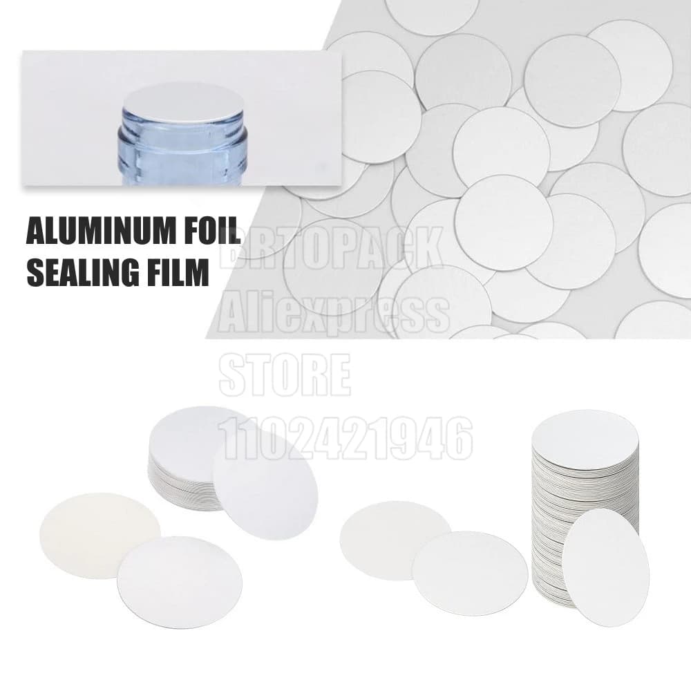 500 Pcs Aluminium Foil Induction Cap Pet film Heat Sealing Liner For Glass PET PP HDPE Cosmetic Bottle - image 3