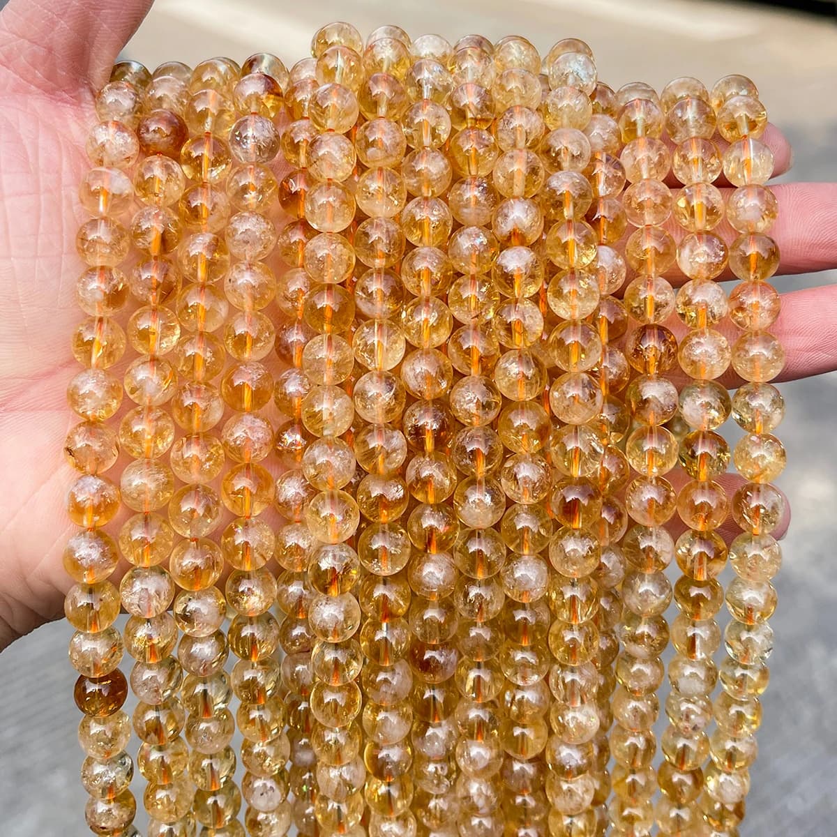 Natural Stone Brazil Citrine Bead Round Loose Spacer Rutilated Quartz Bead for Jewelry Making DIY Bracelet Necklace Accessory - image 4