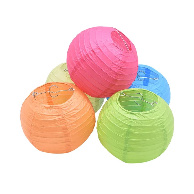 5pcs Round Paper Lantern 4/6/8/10/12inch Multicolor Chinese Lanterns Paper Balls Decor Wedding Birthday Party Hanging Decoration - image 5