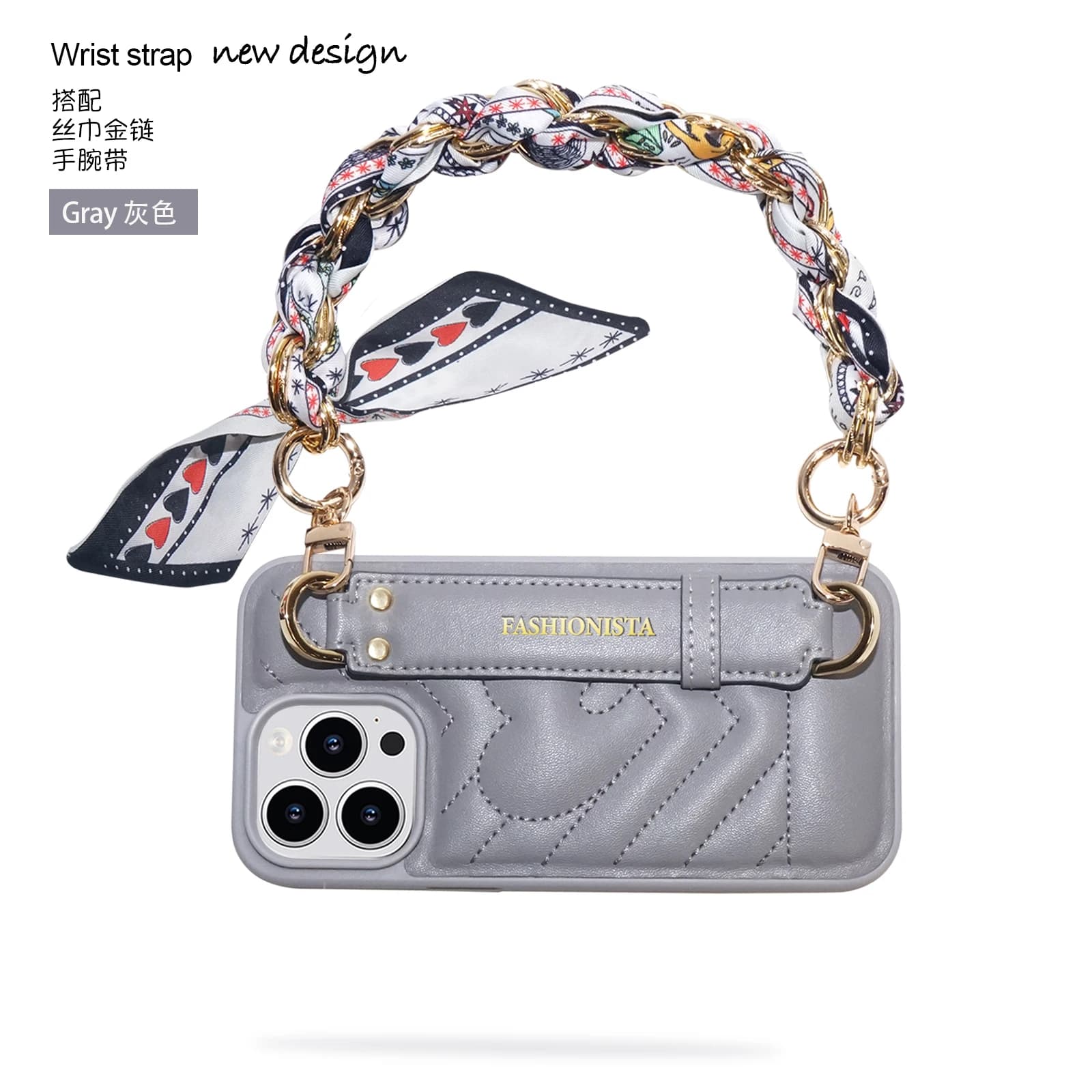 Luxury Leather Case for iPhone 15 14 13 12 11 Pro Max Silk Scarf Strap Love Wristband Stand Hook Microfiber velvet Super-fiber - image 4