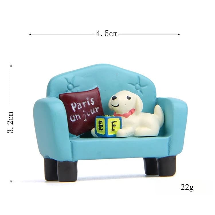 Dog Figurine with Moss Planter, Kawaii Photography Prop for Zakka Decor - image 6