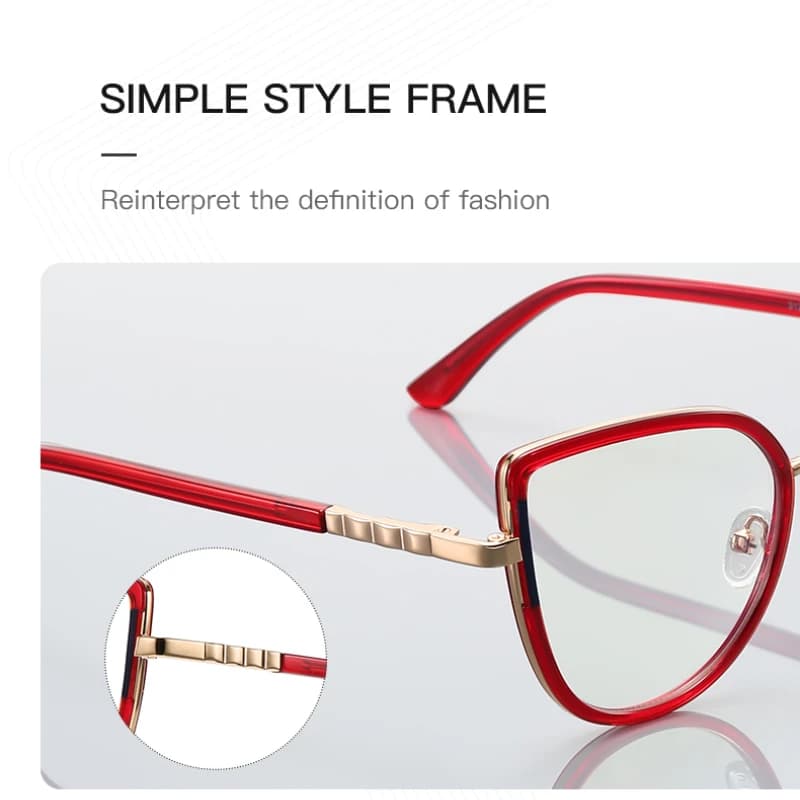 CLLOIO New Anti Blue Light Glasses Metal TR Texture Frame Women's Reading Myopia Glasses Prescription Customization Glasses - image 5