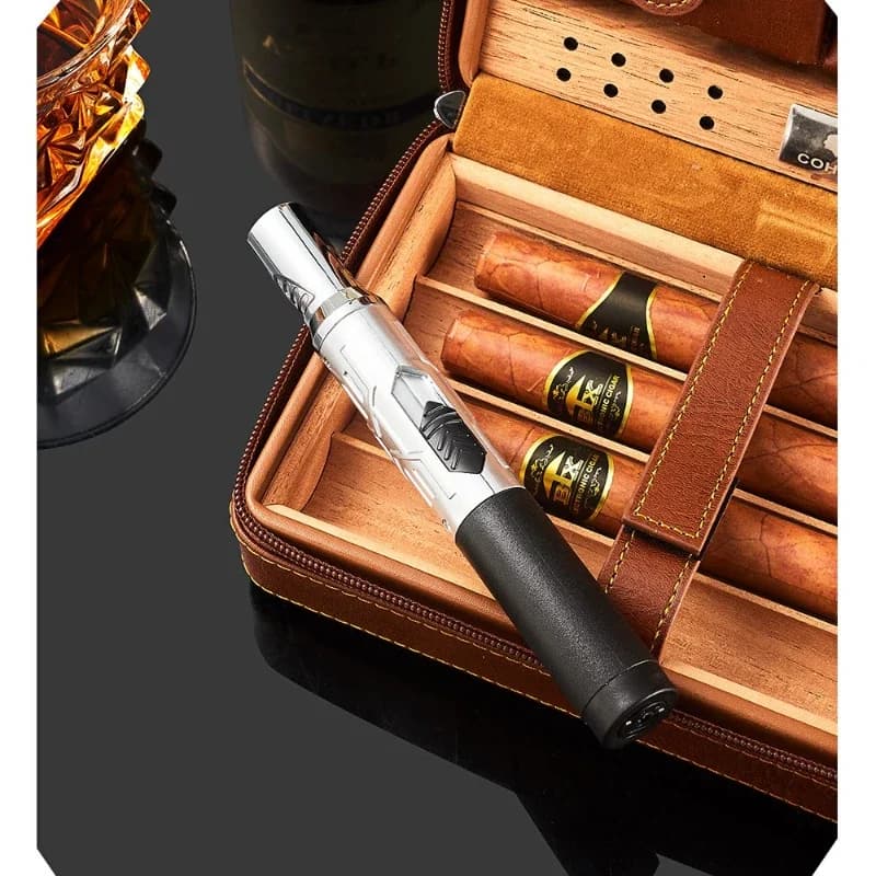 New High Temperature and High Power Spray Gun Lighter Metal Windproof Flame Spray Cigar Outdoor Butane Inflatable Torch Lighter - image 6