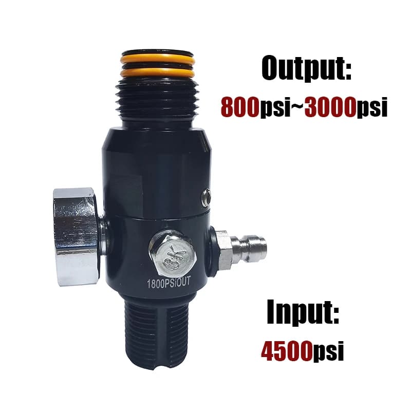 HPA Compressed Air Cylinder Bottle Regulator Constant Pressure Valve Adapter 4500psi Input, Output 800psi to 3000ps - image 6