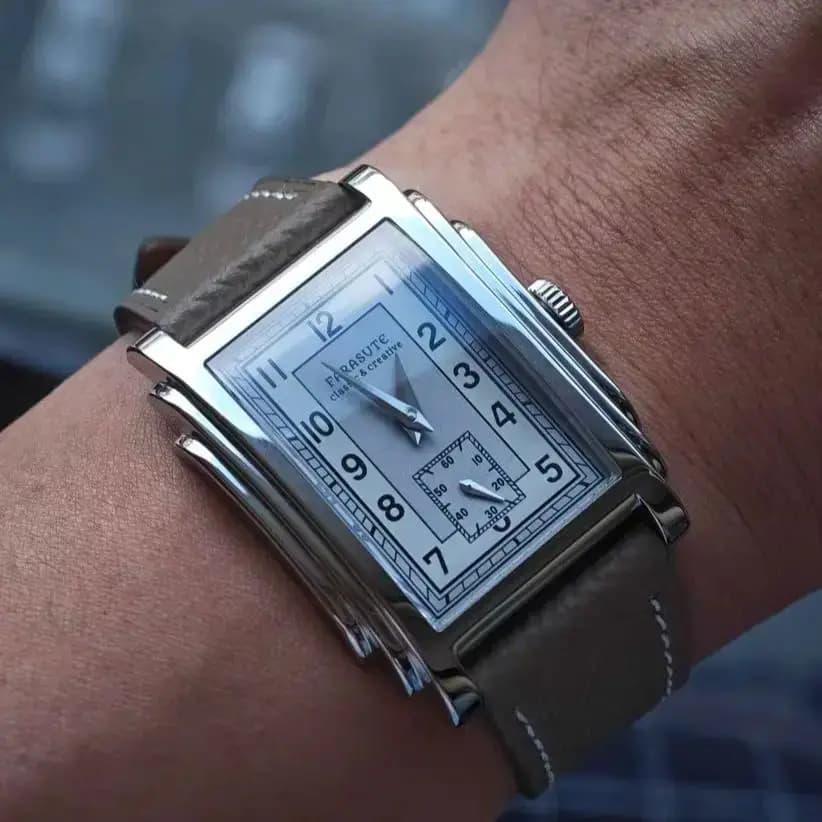 FARASUTE Original Design Square Manual Mechanical Men's Watch Seagull Movement Luxury Retro Sapphire Mirror Waterproof Men Watch - image 4