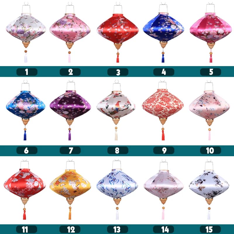 12/14 Inch Chinese Silk Lantern Retro Traditional Japanese Vietnam Lantern Balcony Party Spring Festival Wedding Hanging Decor - image 3