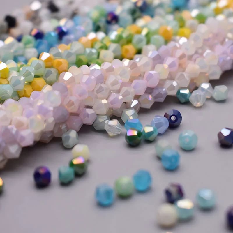 4mm 200pcs/bag  Bicone Crystal Glass Beads Solid Transparent Color Loose Spacer Beads Crystal Beads For Jewelry Making DIY - image 3
