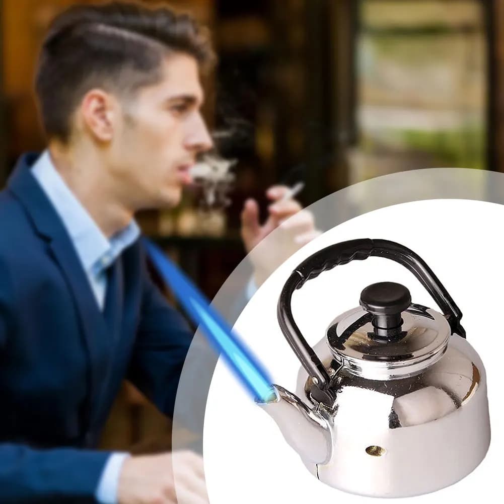 Cool Tea Kettle Lighter Funny Windproof Jet-Flame Refillable Butane Lighters Unique Present for Men C Smoking Accessories Torch - image 3