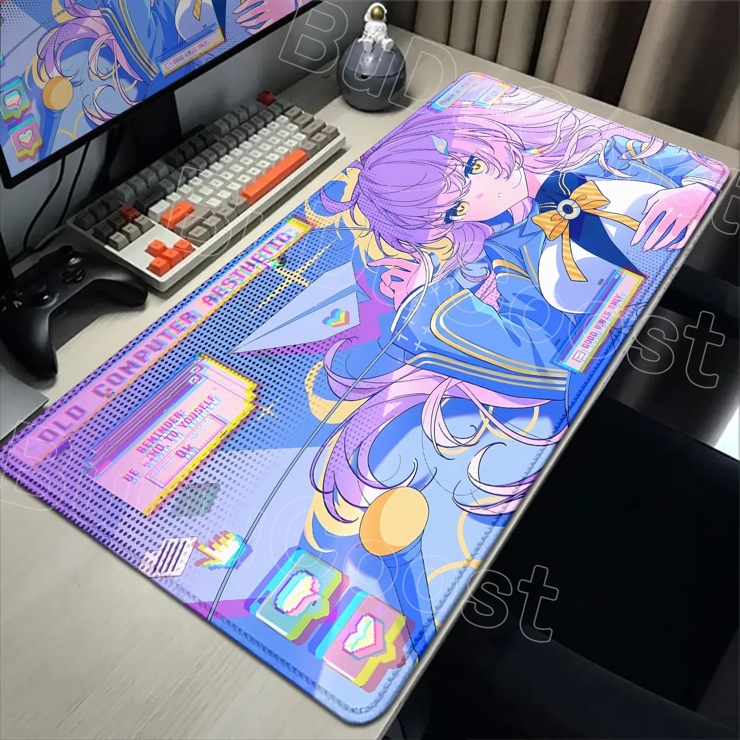 AEMEATH Mechanical Keyboard with High Definition Printing Locking Size Edge Accessories Includes Wuthering Wave Design Mouse Pad - image 3