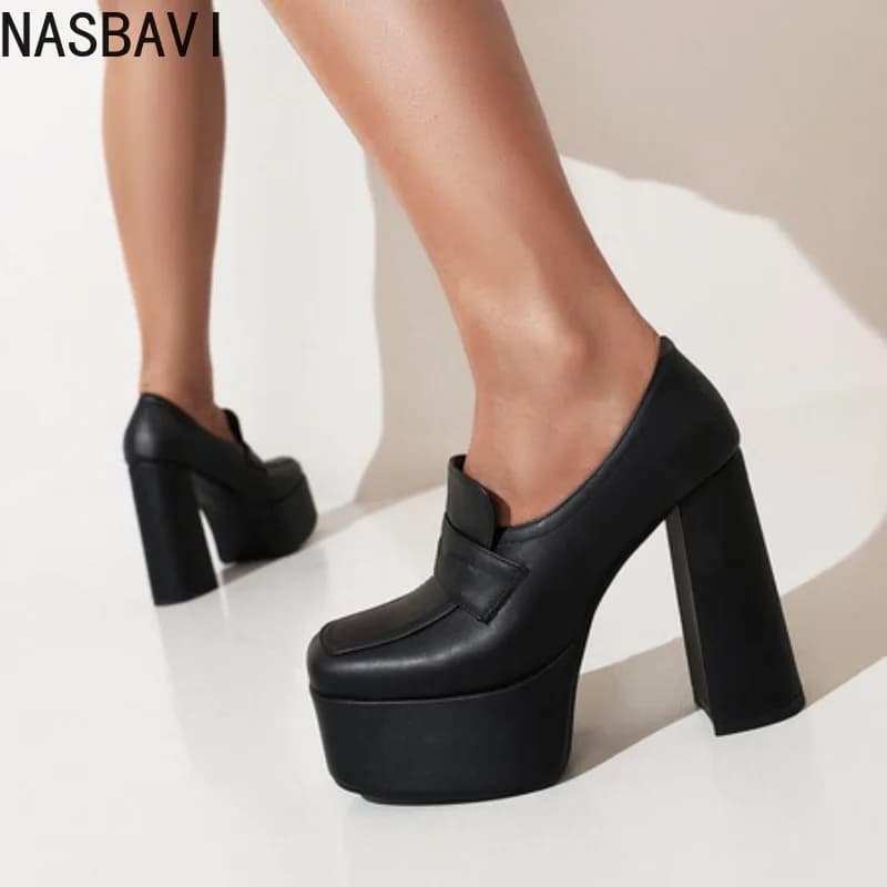 Big Size Shoes Woman Sandals Ladies Brief Pumps Square Heel Round Toe 2025 Basketball Platform Large African Sweet Straps Block - image 4