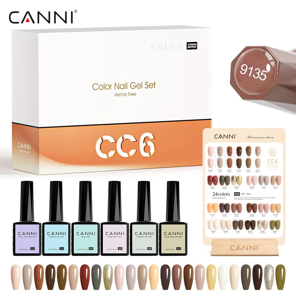 CANNI HEMA FREE Nail Gel Polish VIP Kit Color Chart Diamond Top Coat 30pcs/set 9ml Soak Off UV LED Nail Manicure CC1 to CC7 Kit - image 4