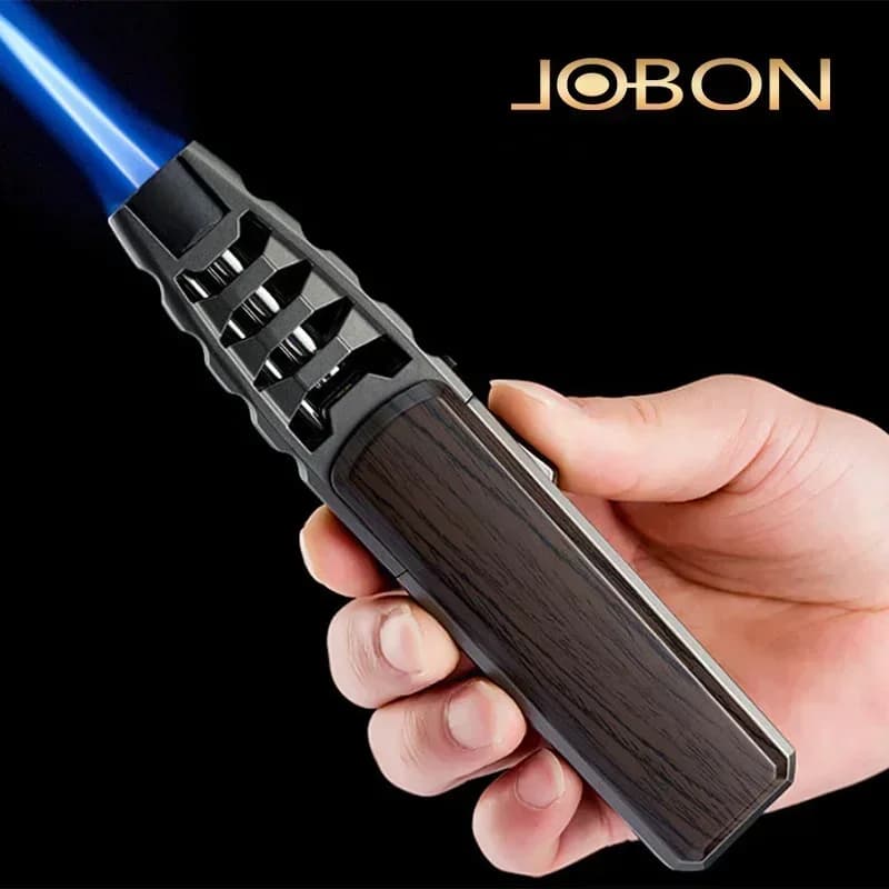 JOBON Metal Outdoor Windproof Butane Gas Torch Lighter Blue Flame Ignites 360 ° Use Cigar Kitchen Barbecue Tools Jewelry Welding - image 5
