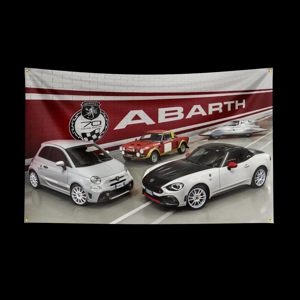 A-AbarthS Car Flag Banner 3x5ft Polyester with Brass Grommets HD Printing Exhibition, Racing, Car Fans, Porch, Garage Decoration - image 5