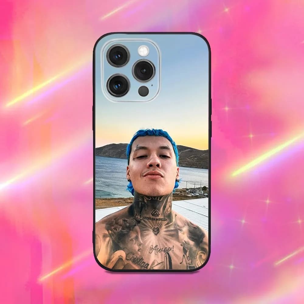 Blessd Cantante Rapper Phone Case For iPhone 16,15,14,13,12,11,Pro,Max,Plus,X,XS,XR,SE,8,7,Mini,Soft Silicone Black Case - image 6