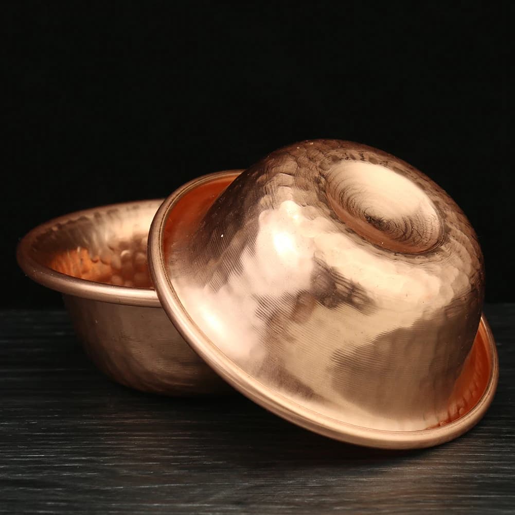 Nepalese Pure Copper Water Supply Bowl Handmade Hammer Pattern Holy Water Bowl for Buddha Buddhist Supplies - image 4