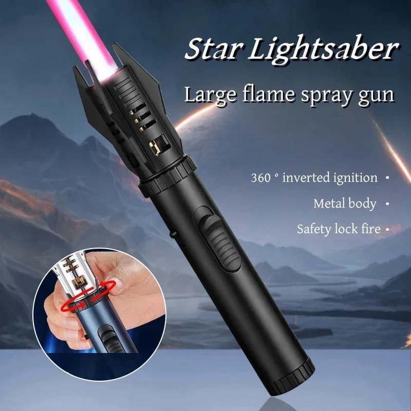 Light Sword Spray Gun 100 Power Lighter Metal Windproof Inflatable Cigar Lighter Kitchen Outdoor Barbecue Torch Igniting Gun - image 4