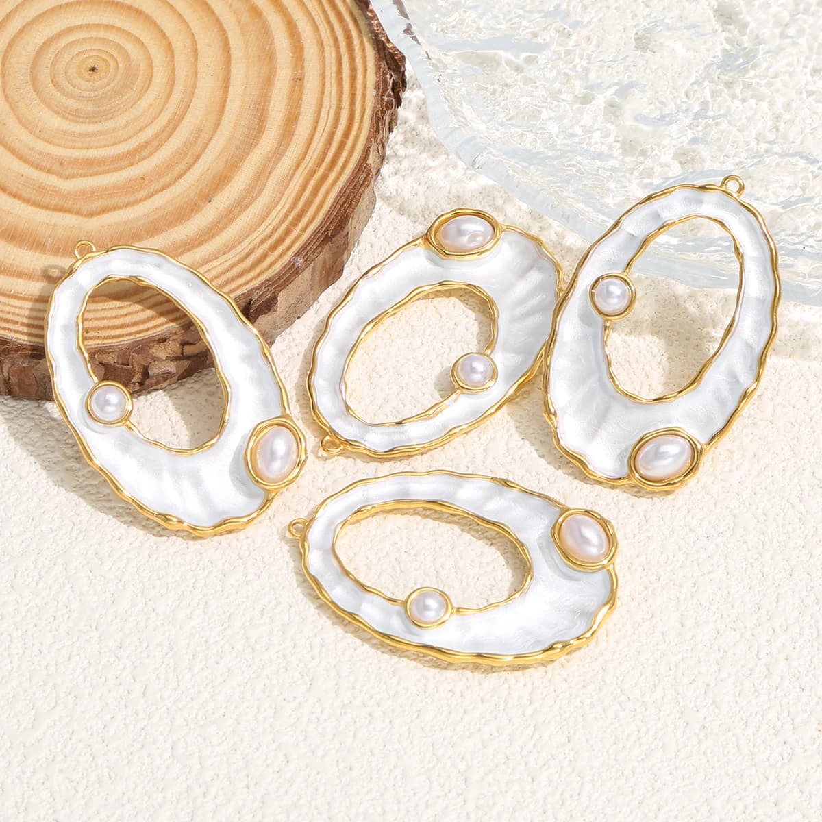 1pcs Stainless Steel Enamel Shell-shaped Charms Gold-plated DIY Necklace Earrings Jewelry Making Materials Accessories Wholesale - image 6