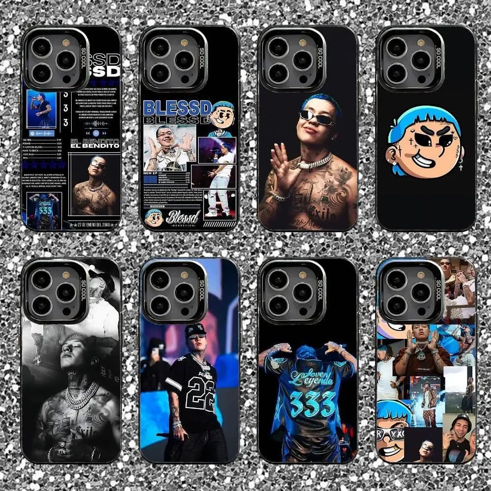 Blessd Rapper Phone Case For iPhone 16,15,14,13,12,11,Pro,XS,Max,Plus,Mini,SE Black Candy Matte Shockproof Cover