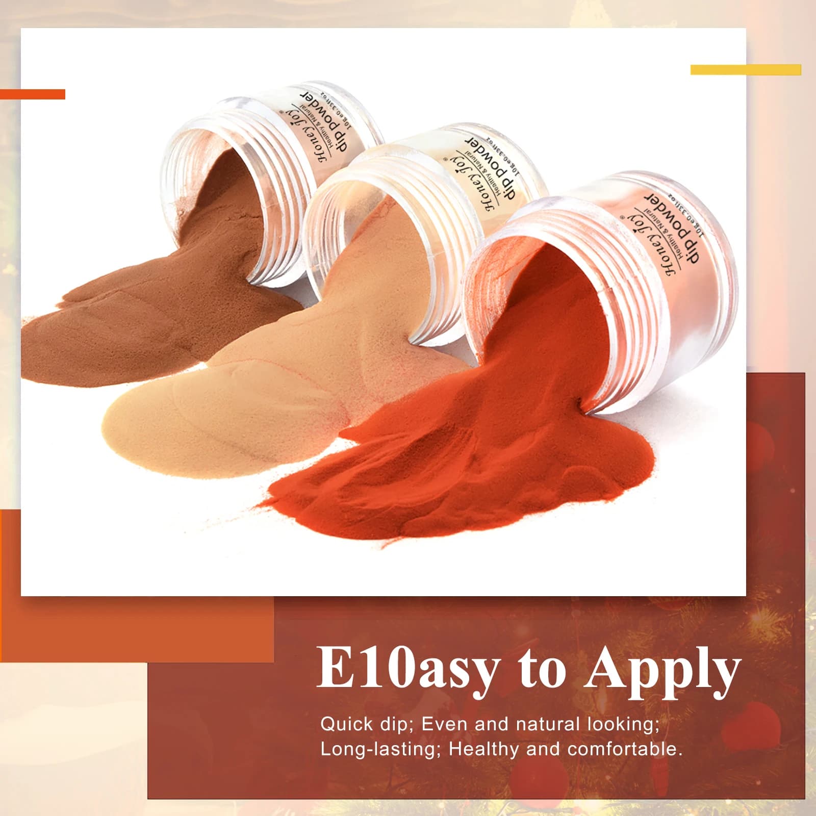 Fine 6 box/set Brown Tan Khaki Flaxen Chestnut Coffee Color Series Dip Powder Nail Kit  Dipping Powder Set as Nail Gel Effect - image 4