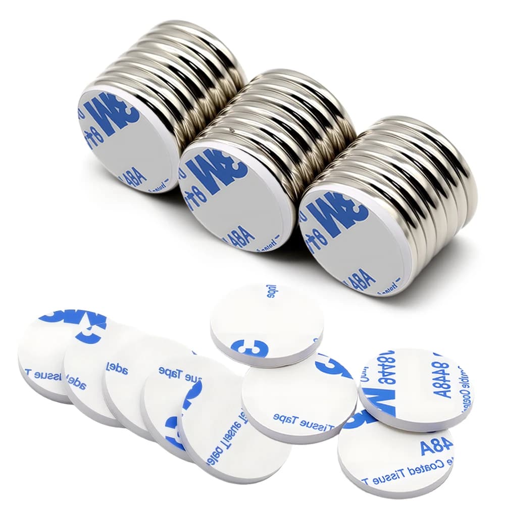20x3mm N35 Super Strong Neodymium Magnet Round With Double-sided Adhesive NdfeB Powerful Permanent imans Refrigerator Magnets - image 4
