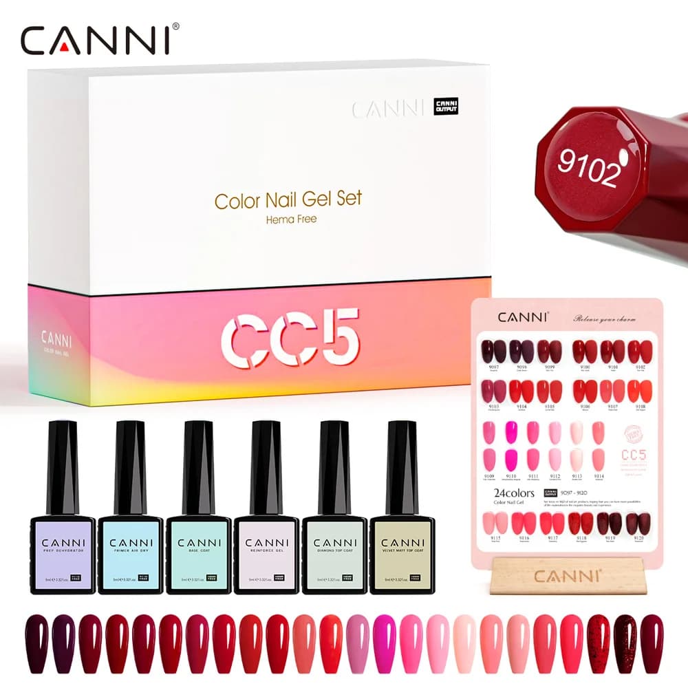 CANNI HEMA FREE Nail Gel Polish VIP Kit Color Chart Diamond Top Coat 30pcs/set 9ml Soak Off UV LED Nail Manicure CC1 to CC7 Kit - image 6