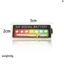 Funny Social Battery Slider Pin – 7-Mood Expression Badge, Cute Interactive Pin - image 2