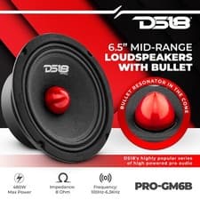 DS18 PRO-GM6B 6.5" MIDRANGE CAR SPEAKER WITH BULLET LOUDSPEAKER 480 WATTS 8 OHM - image 2