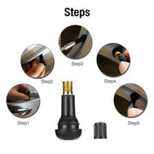 LOT 25 TR 413 Snap-In Rubber Tire Valve Stems Short Most Popular Valve Black - image 3