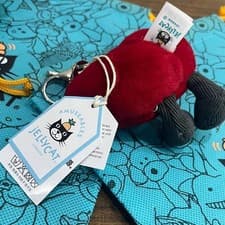 Jellycat Amuseables Heart Bag Charm Plush Keychain Red Cute NWT Gift - image 6
