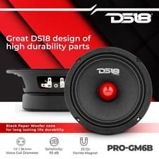DS18 PRO-GM6B 6.5" MIDRANGE CAR SPEAKER WITH BULLET LOUDSPEAKER 480 WATTS 8 OHM - image 3