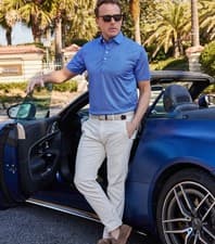 Collars and Co NWT Semi-Spread Collar Polo Lattice Indigo- Size Medium - image 3